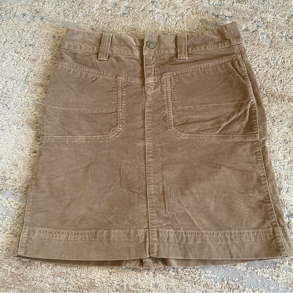 Athleta Roseville Brushed Velvet Mini Skirt Active Hiking Taupe Cotton: 2
